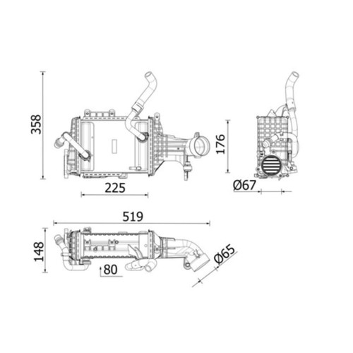 Ladeluftkühler mahle 665 - ladeluftkühler,